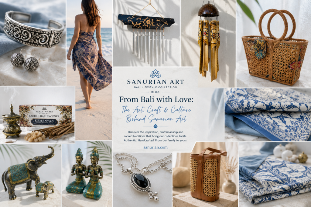Handcrafted Balinese coastal lifestyle products featuring artisan bags textiles and island-inspired accessories